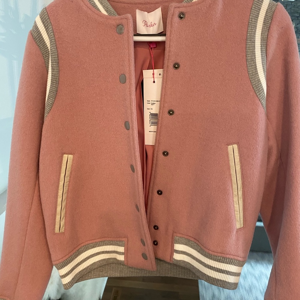 Parker wool varsity style bomber jacket